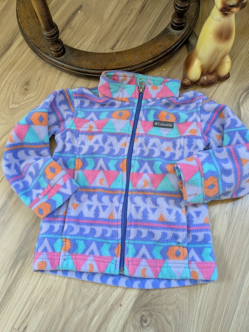 Columbia Purple Multi Geometric Print Fleece Jacket